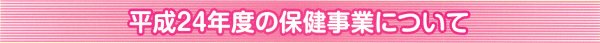 平成２４年度の保健事業について